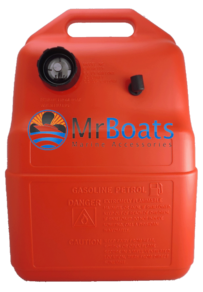 25 Litre Outboard Fuel Tank With Gauge Boat Marine Petrol Portable 25